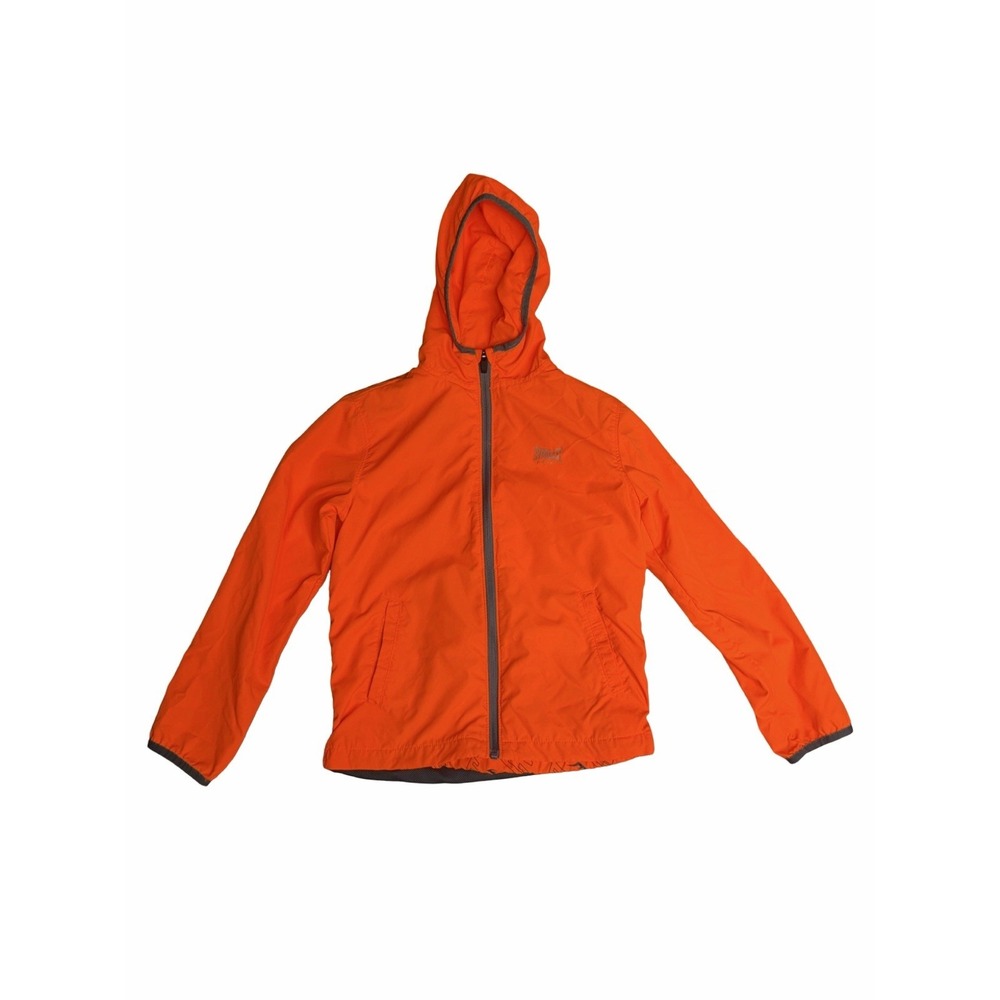 Everlast Sport Boys Hooded Windbreaker Jacket Orange Gray Size M (8)